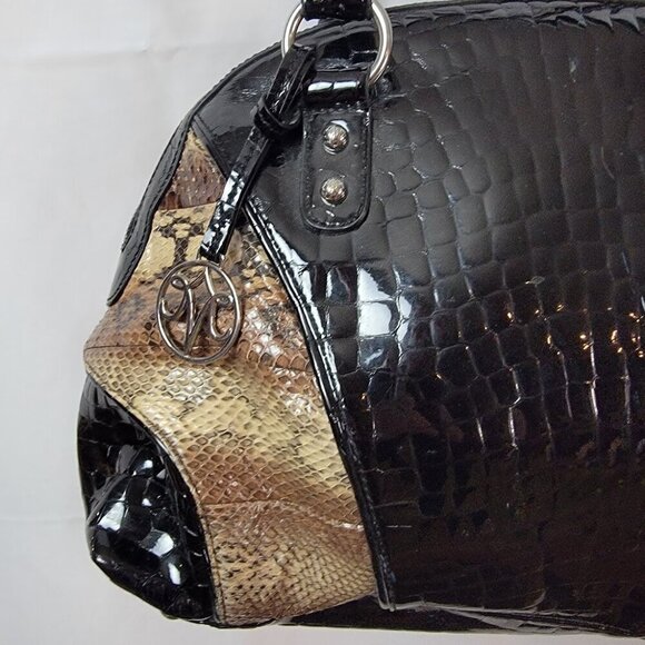 Johnson & Murphy Faux Snakeskin and Crocodile Shoulder Bag - Picture 4 of 11